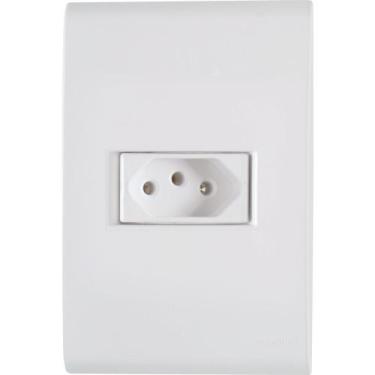 Imagem de Kit c/ 5 tomada 20a c/ placa 4 x 2 liz tramontina, Branco, Bivolt