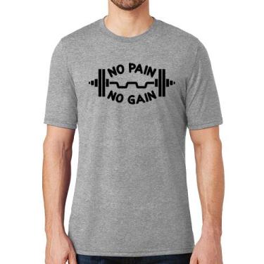 Imagem de Camiseta No Pain No Gain - Foca na Moda, Cinza, M