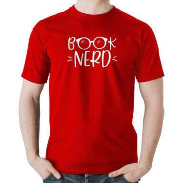 Imagem de Camiseta Algodão Book Nerd - Foca na Moda, Vermelho, G