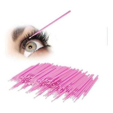 Imagem de Kit 300 Microbrush Cotonete Alongamento Fio A Fio Cílios - oem