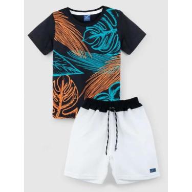 Imagem de CONJUNTO INFANTIL GOLA CARECA MENINO PRETO tamanho 07 - Amoroupas