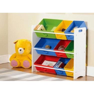 Imagem de Estante organizadora infantil 9 cestos coloridos - Member' s mark