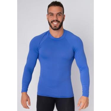Imagem de Blusa Vekyo Poliéster Masculina  Manga Longa Proteção UV, Azul, Homem,