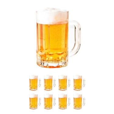 Imagem de 8 caneca de chopp cerveja bebida vidro resistente 400ml - Rio Tijucas