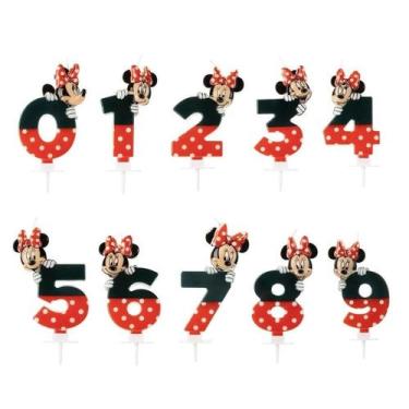 Imagem de Vela Minnie Mouse De Aniversário Bolo Festa Todos Números - Silver Fes