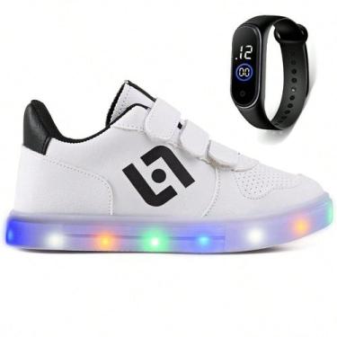 Imagem de Tenis Infantil De Led Casual Escolar Sapatenis Meninos Street Calce Fa