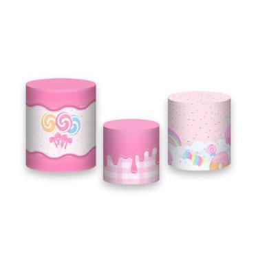 Imagem de Trio De Capa Cilindro - Doces Deliciosos Tom de Rosa 023 - Via Cores