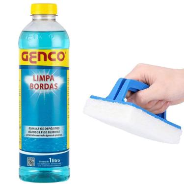 Imagem de Combo Limpa Bordas Genco 1L + Esponja de limpeza para Piscinas Netuno