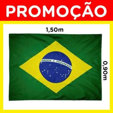 Imagem de Bandeira do Brasil Grande Tecido 1,50m x 0,90m Bember Para Colocar Em 