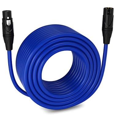 Imagem de LyxPro Cabo de microfone XLR de 60 metros equilibrado macho para fêmea cabo de microfone de 3 pinos para alto-falantes alimentados, interface de áudio, dispositivos profissionais de desempenho de áudio e gravação – Azul