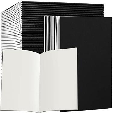 Imagem de Caderno de papel kraft com 72 cadernos pautados de capa mole de 14 cm x 21 cm, para crianças, estudantes, esboços, viagem, escritório, 60 páginas, 30 folhas (preto, sem forro)