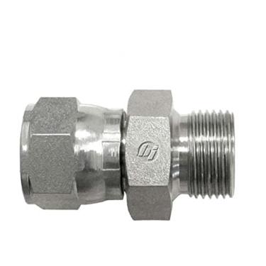 Imagem de Brennan Industries 7025-06-18 Adaptador de conversão reta de aço, 9/40.6 cm-18 fêmea JIC giratório x M18 x 1,5 rosca reta métrica macho