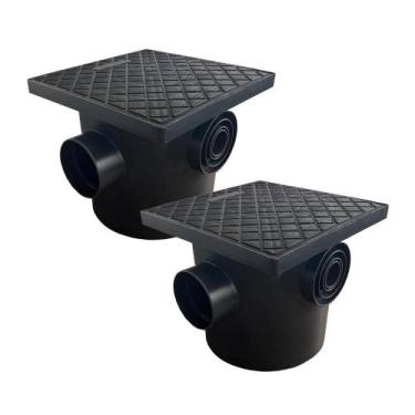 Imagem de Kit 2 Caixa De Gordura Sifonada 10 Litros Com Cesto Pvc - Casa E Jardi