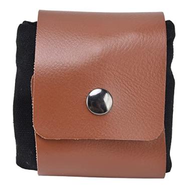 Imagem de Bolsa para Colheita de Frutas, Material de Lona para Pendurar Flores de Cogumelo Com Bolso de Couro PU, Bolsa de Forrageamento Com Cinto Dobrável para Coleta de Tesouros (PU preto)