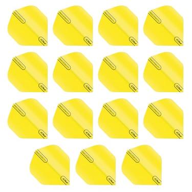 Imagem de RED DRAGON Hardcore Fluoro Yellow Extra Thick Standard Dart Flights - 5 conjuntos por pacote (15 voos de dardo no total)