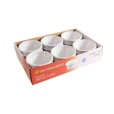 Imagem de A-to-Z Supply ML538W1R Ramekin, capacidade de 113 g, 9 cm de diâmetro, redondo, liso, resistente à quebra, pode ser lavado na lava-louças, sem BPA, melamina, branco, NSF, pacote com 12