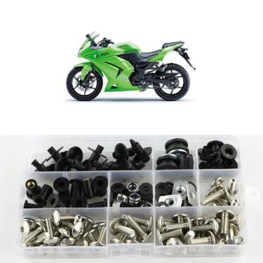 Imagem de Xitomer Acessórios para Motocicleta Total Parafusos de Carenagem Kits Arruela Fixador para Kawasaki Ninja 250R EX250R 2008 2009 2010 2011 2012xitomer preto FBT00431