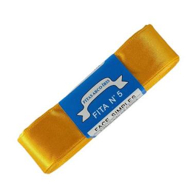Imagem de Fita de Cetim Trader 22mm N5 com 10 Metros, COR 17 AMARELO OURO, 10 Me