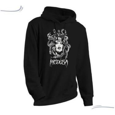 Imagem de Moletom Canguru Meduza Mitologia Grega Cabelo Cobra - ABS, P, Branco