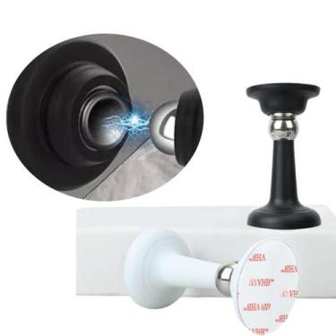 Imagem de Trava Porta Fixador Magnético Dupla Face Prendedor Longo - Preto - hnj