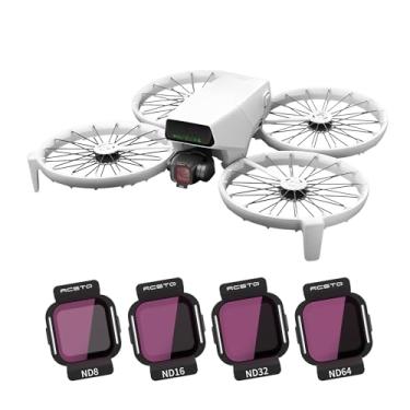 Imagem de RCstyle Kit de 4 filtros ND para DJI Flip, filtros de lente protetora de câmera cardan multirevestidos para acessórios DJI Flip (ND8, ND16, ND32, ND64)