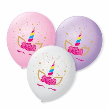 Imagem de Bexiga Balões Tema Nº 9 Unicórnio Charm - 25 Unid - Balões São Roque