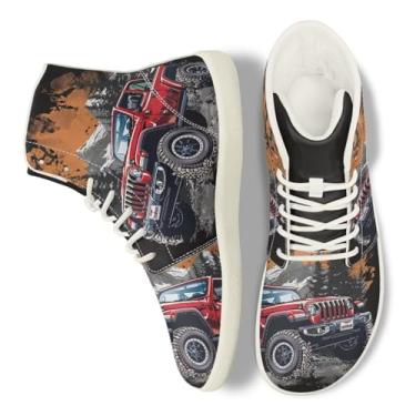 Imagem de GOSTONG Tênis masculino casual de cano alto, leve, antiderrapante, largo, para caminhada, sem queda, tamanho 34-48, Jeep Car, 9 Wide