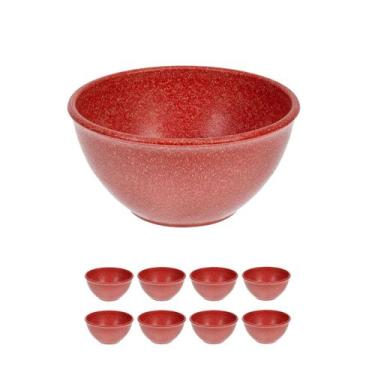 Imagem de 8UN TIGELA 300ml BOWL CUMBUCA SOPA CALDO VERMELHO - Evo