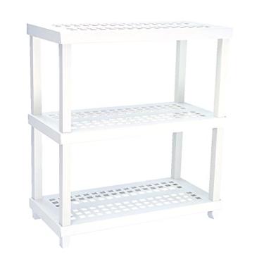 Imagem de Ordene - Estante Plástica de Resina Reforçada, com 3 Prateleiras, Suporta até 150Kg, Cor Branca, Linha Vig