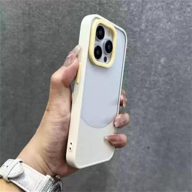 Imagem de Capa de celular transparente Splice Candy Color Match para iPhone 16 15 13 14 12 11 Pro Max Plus, proteção de lente transparente, capa macia, bege principal, para iPhone 15