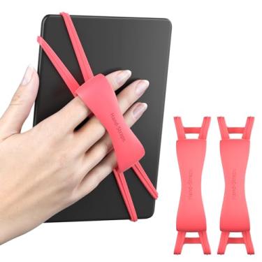 Imagem de Pacote com 2 alças de mão confortáveis para Kindle e tablets, acessórios Kindle para leitura na cama, suporte seguro e leve para tablet de 4,7 a 8 polegadas, branco papel/Kobo/Oasis/E-Book/telefone