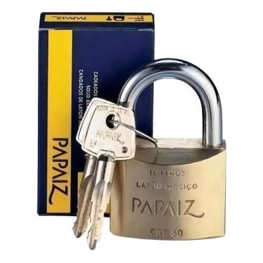 Imagem de Cadeado Papaiz 60mm Com Chave Tetra Cor Dourado