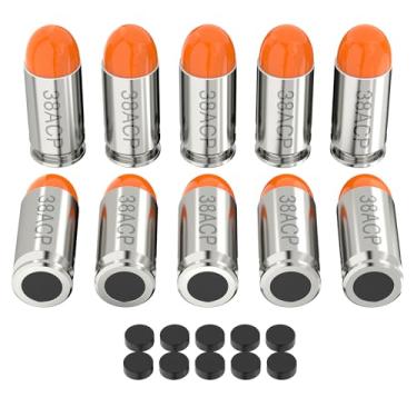 Imagem de Befbox 380acp Snap Caps Training Dummy Rounds Practice Safe Loading Firing Close to Real Weight, Laranja, pacote com 10