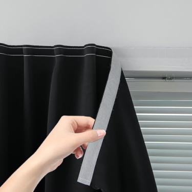 Imagem de Cortinas blackout adesivas - Cortinas autoadesivas para janelas sem necessidade de varão Cortinas fáceis de pendurar, use para quarto, sala de estar, sala de jantar, cozinha, escritório em casa, 143