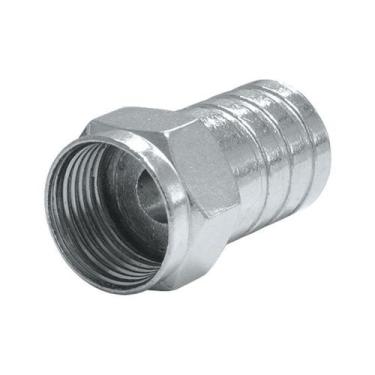 Imagem de Conector tipo F de crimp para Cabo RG6 - Latão CNF60005A - Proeletroni