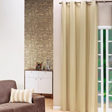 Imagem de Cortina Blecaute PVC Folha Única 1,40M x 2,50M para Parede Janela Banheiro Quarto Sala Cozinha (PALHA)