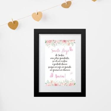 Imagem de Quadro Infantil Santo Anjo Jardim - 60x48cm - Quadros On-line, Moldura