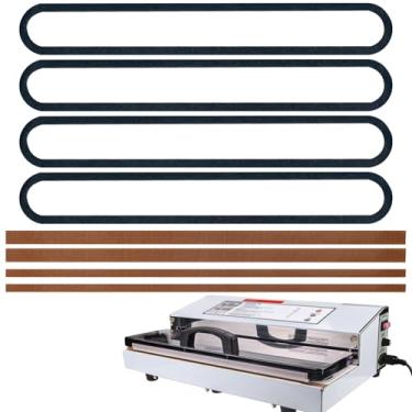 Imagem de Juntas de substituição de espuma para seladora a vácuo Weston Pro-Series, peças de reposição para Weston Pro-2100, 2200 e 2300 Série Pro, 4 juntas de substituição de espuma e 4 fitas de barra de