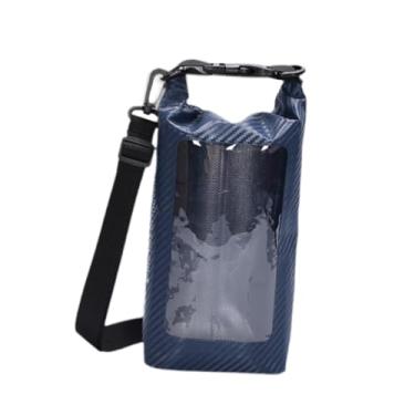 Imagem de Bolsa seca capa de telefone à prova d'água bolsa esportiva ao ar livre 3l portátil saco de saco de água portátil Duffle top para viagens à deriva de, Azul Escuro