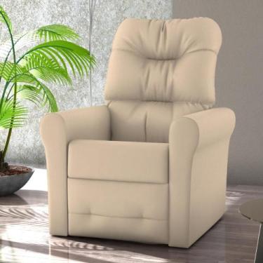 Imagem de Poltrona Reclinável para Descanso Guaíra material sintético Bege - Cas