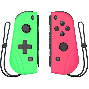 Imagem de Conjunto de controladores de jogo de 2 joystick gamepad bluetooth sem fio esquerdo direito para nintendo switch rosa