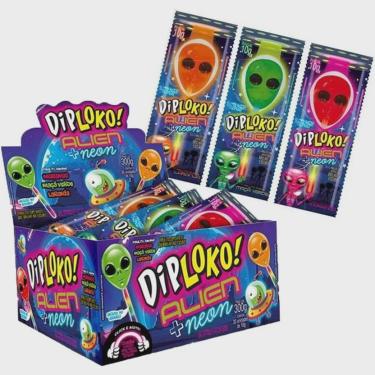 Imagem de Pirulito Diploko Alien Neon 10g 30un