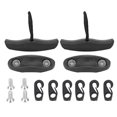 Imagem de Kayak Pull Handles Grip macio Casa e acessórios de substituição da alça com parafusos para todos os caiaques do mar e canoas plástico PVC 2 alças 4 parafusos 2 Placas de olho 6