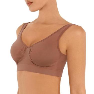 Imagem de Camiseta confortável Bra FeelinGirl No Underwire Sutiã Mocha L