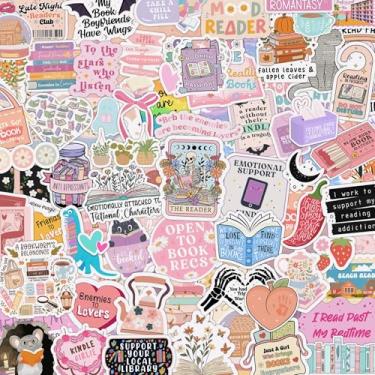 Imagem de 216 peças de adesivos de livros para Kindle, pacote de adesivos Smutty Bookish para leitores adultos picantes Booktok decalques de vinil para laptop, leitor de ebook, iPad, garrafa de água para
