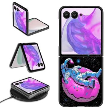 Imagem de GYSYSQSH Capa para celular Motorola Moto Razr 2024 para Moto Razr 50 para mulheres e homens, fina, rígida, fina, leve, carregamento sem fio, proteção à prova de choque, capa flip para Moto Razr 2024