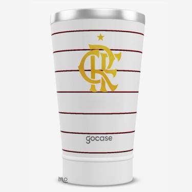 Imagem de Copo Térmico GOCASE Vibe 470ml do Flamengo, FLA Escudo23 360 - Branco