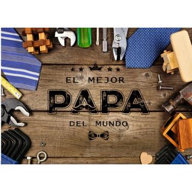 Imagem de CHAIYA 2,4 x 1,8 m, cenário fotográfico para o dia dos pais, espanhol, El Mejor, Papá D...