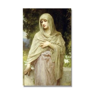Imagem de NHLDZYH William Adolphe Bouguereau, impressão clássica, (meditação), cartaz temático de mitologia grega, decoração de parede para cozinha, quarto. 50 x 80 cm apenas tela