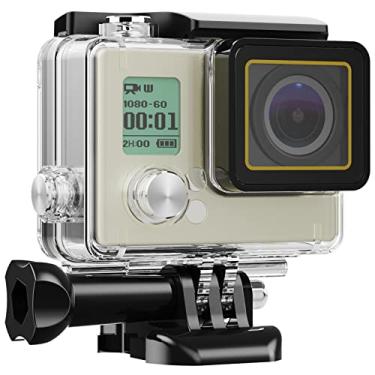 Imagem de Capa à prova d'água para GoPro Hero 4, Hero 3+ capa protetora subaquática com acessórios de suporte, caixa de mergulho 60 metros para câmera de ação Go Pro